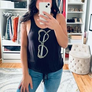 SAUCE Black Cheetah Glasses Tank